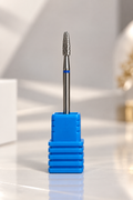 Broca grano de arroz de carbide con punta de seguridad y soporte azul